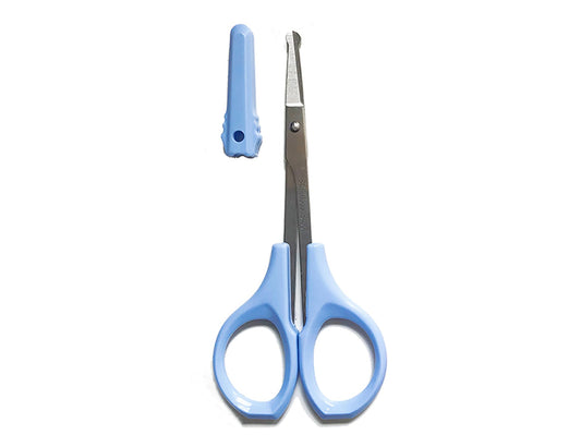 Tijeras SHINING CROWN Plateado 10 cm con Punta Redondeada para Seguridad de Nariz y Uñas de Niños