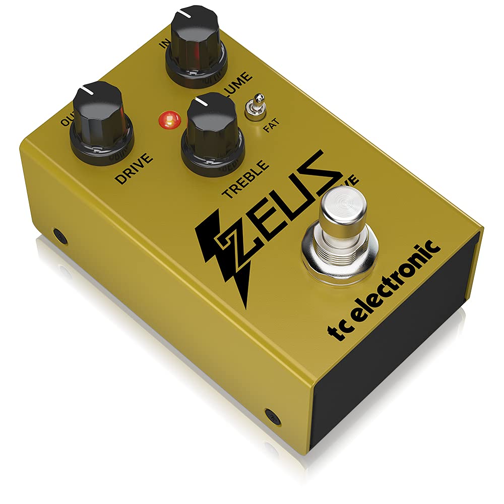Pedal Overdrive TC Electronic Zeus Drive Dorado con Boost Dinámico y Bypass Opcional