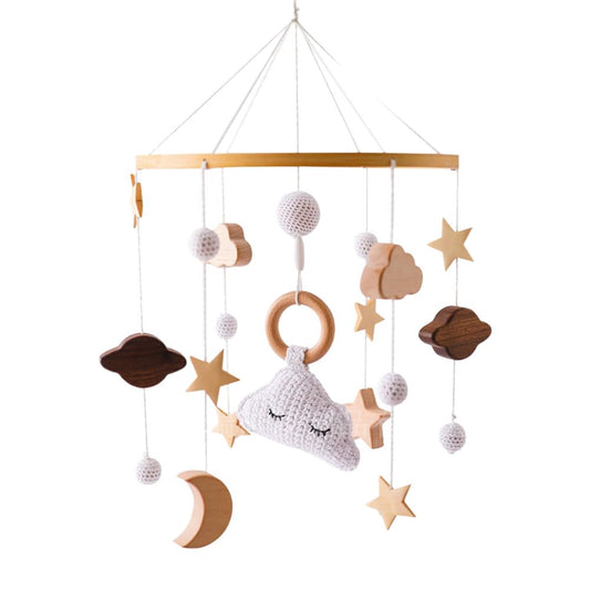 Eforcase - Móvil de cuna de madera, diseño de nubes, unisex, para edades de 0 a 3 años