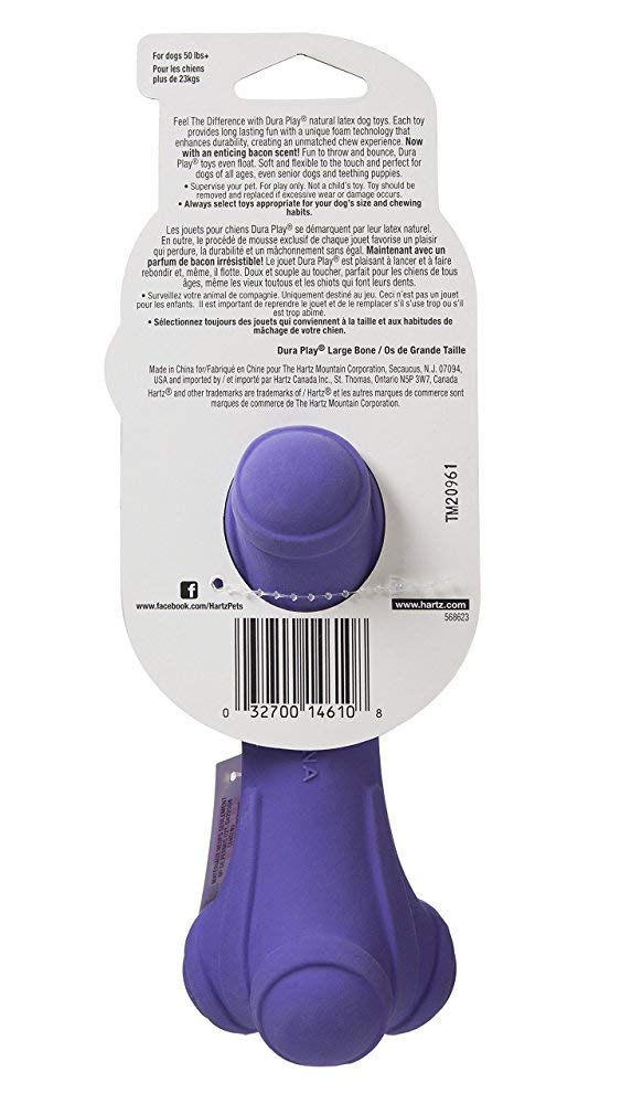 Hartz ZZ14610 Juguete Duraplay Hueso, talla grande, Colores Surtidos