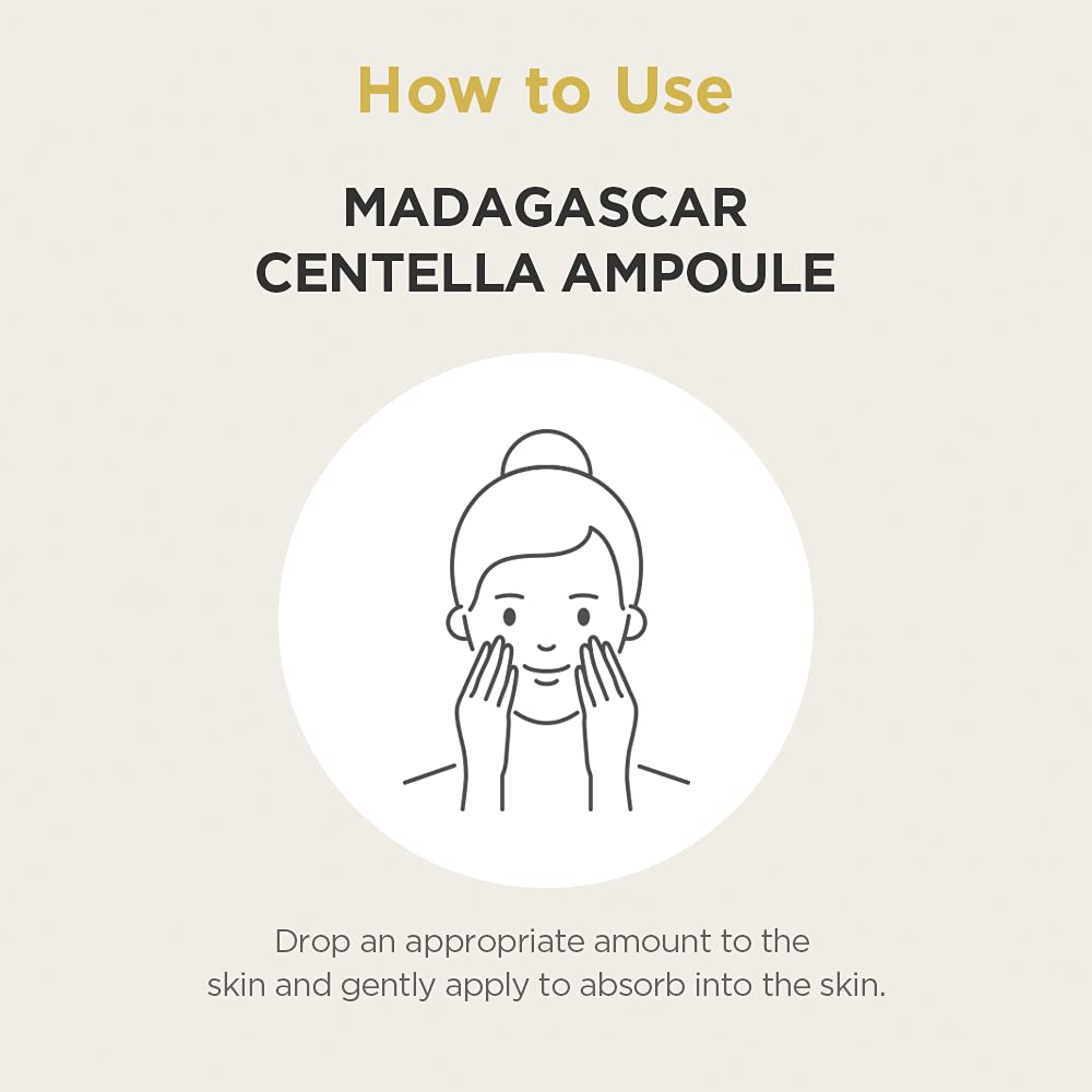 SKIN1004 Madagascar Centella Asiatica Ampolla Facial Serum 1.01 fl oz (1.0 fl oz) | Extracto 100% de centella asiática para calmar la piel sensible y propensa al acné