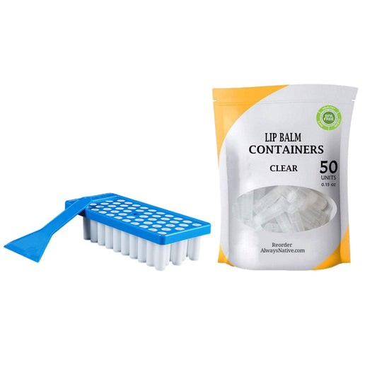 Greatideal bálsamo Labial, Kit Bandeja contenedor bálsamo Labial con Bandeja Relleno y espátula, 50 Piezas lápices labiales vacíos, llenado, molhecho a Mano, Paleta con raspad