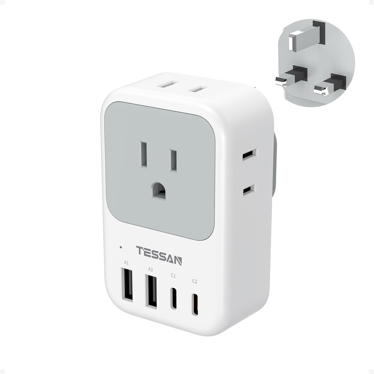 Adaptador de Viaje TESSAN UK Enchufe Reino Unido