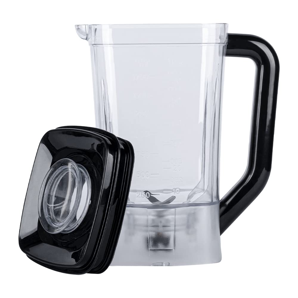 DAEWOO DBL-849, Licuadora de 4 velocidades Daewoo, 1.75 L, con orificio de goteo y vaso medidor, base de acero inoxidable, tritura hielos, motor 650W y base antideslizante, Negro