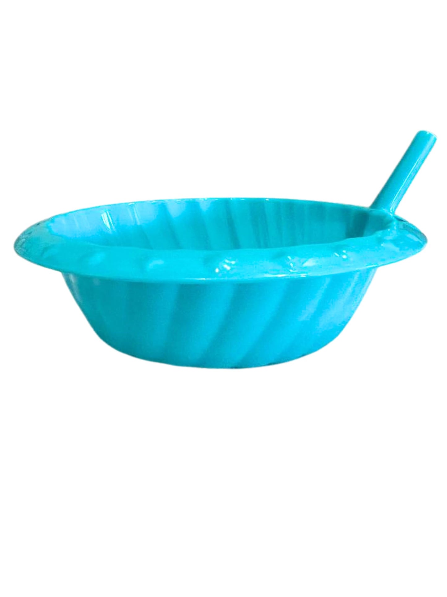 Lunch Money Blue - Tazón de plástico para sorbos de dibujos animados con pajita, 15 onzas. Perfecto para desayuno de niños, almuerzos, etc.
