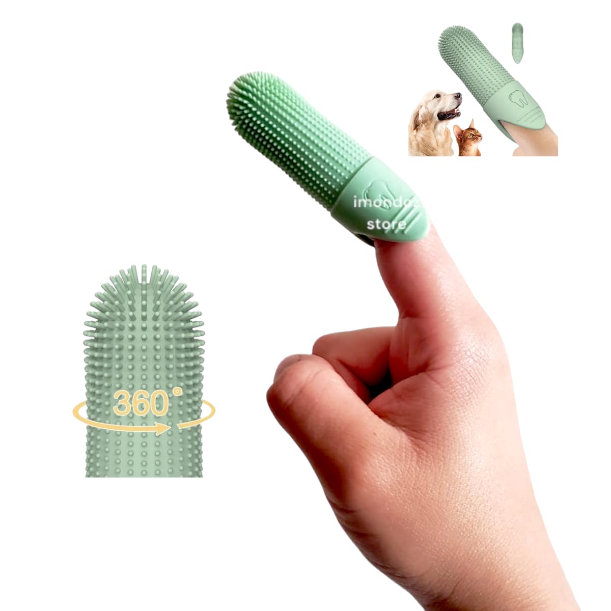 Cepillo de Dientes para Mascota Super Resistente Lavable en Estuche 2 Piezas