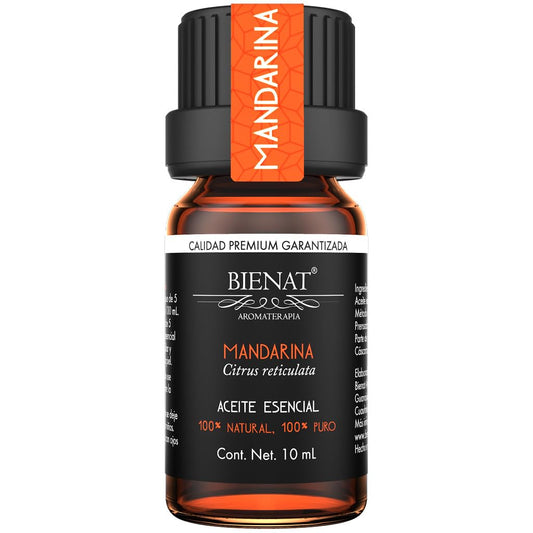 BIENAT AROMATERAPIA Aceite Esencial de Mandarina 10mL | 100% Puro y Concentrado | Ideal para Difusor de Aromas, Humidificador, Aromaterapia, Masajes, Meditación, Jabones y Velas | Esencia Natural en Gotas