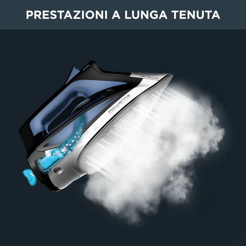 Plancha de Vapor Rowenta Everlast Azul con Recolector de Cal y Función Antical