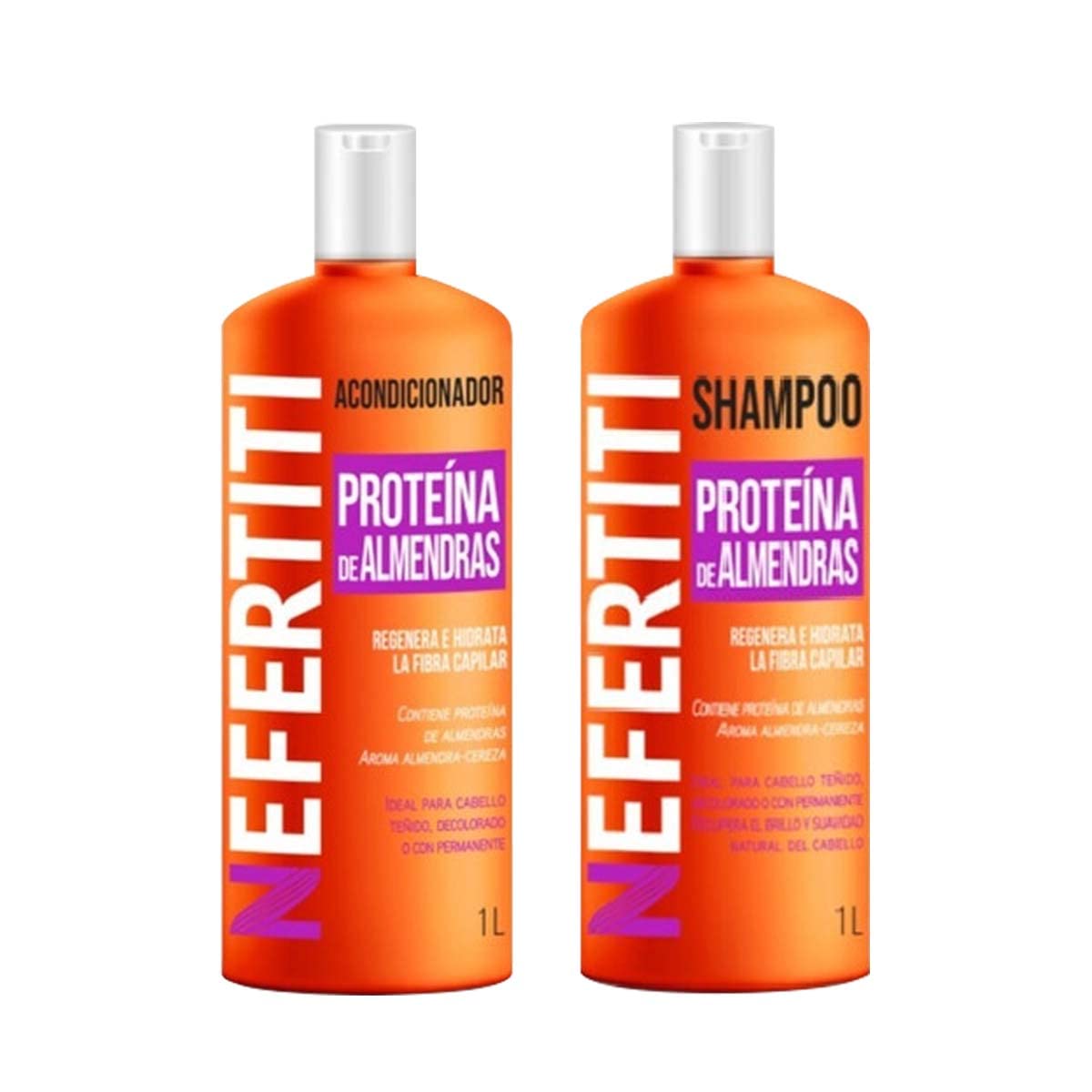 Shampoo y Acondicionador Nefertiti Almendras para Cabello Teñido 1L