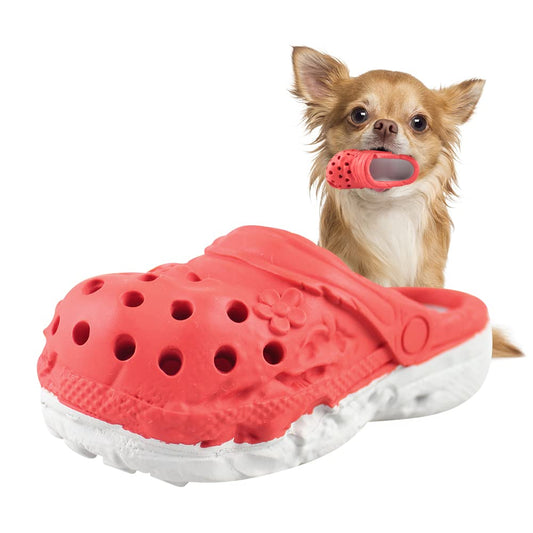 Juguete masticable para perros, juguete de goma duradero para cachorros, juguetes resistentes para perros para entrenamiento de mascotas y limpieza de dientes, juguetes interactivos para cachorros, masticadores agresivos, raza mediana pequeña (rojo)