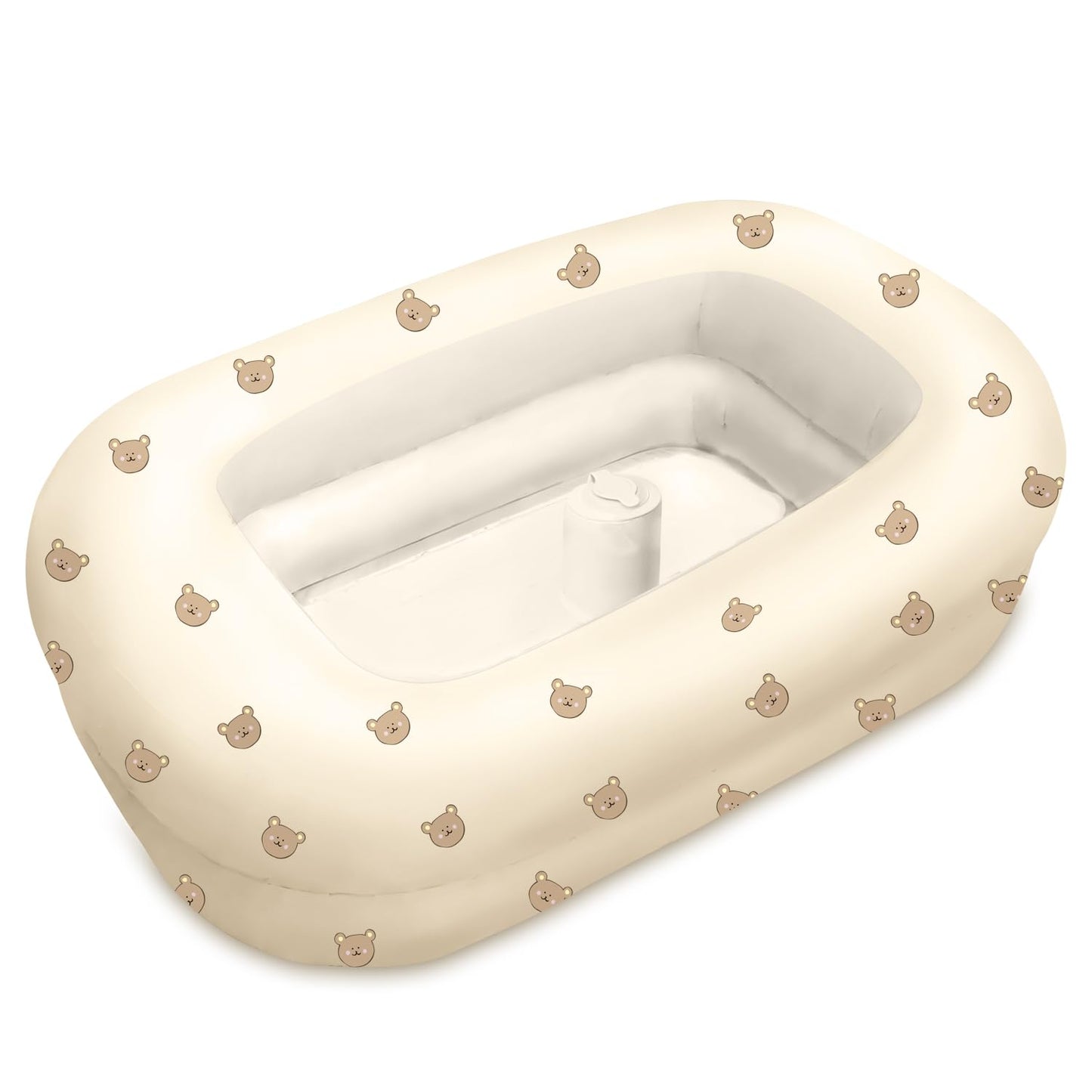 TIDNNS tina inflable para bebé con bomba de aire integrada, lindo oso