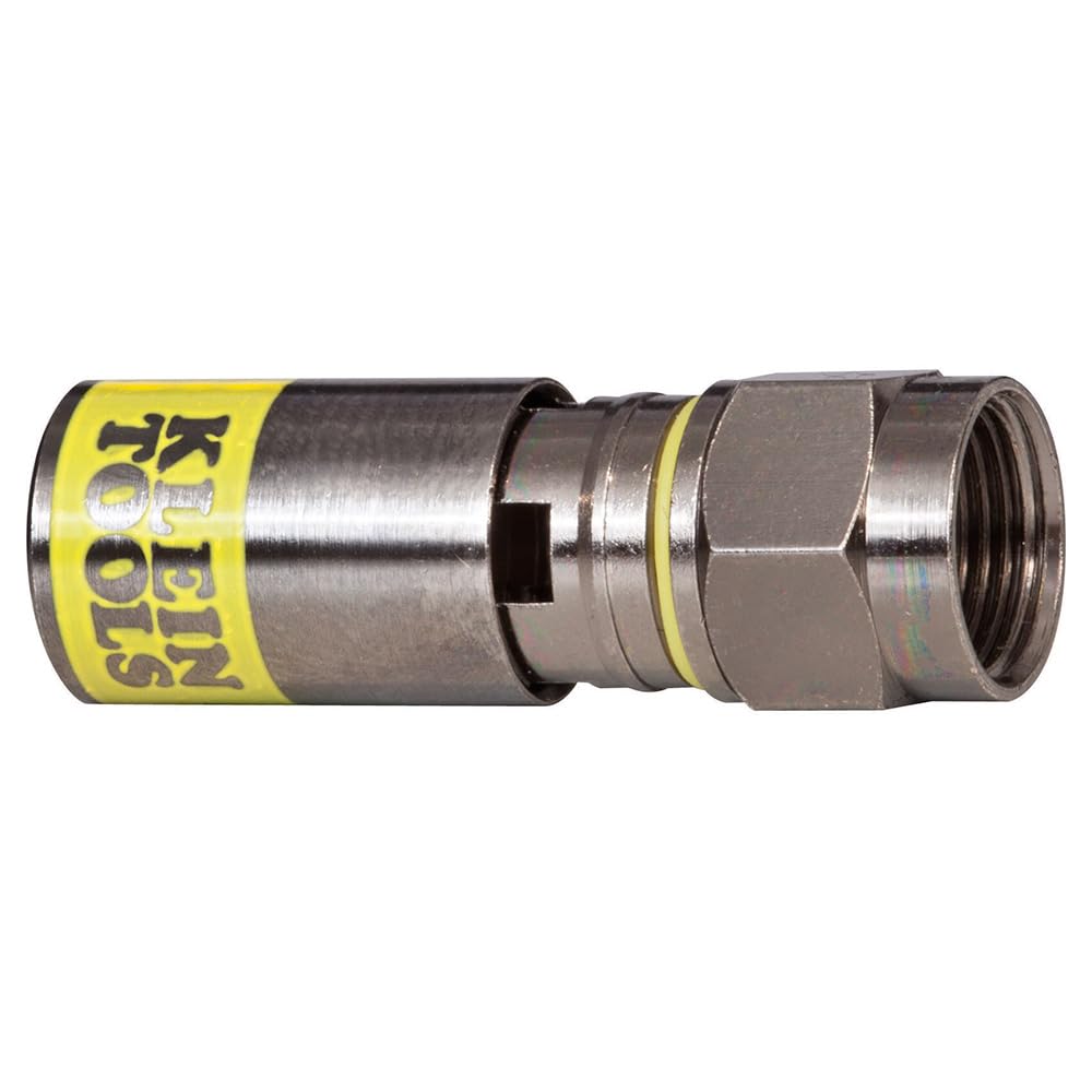 Klein Tools VDV812-612 Conector Compresión Universal F RG6-RG6Q Paquete con 50 pzas.