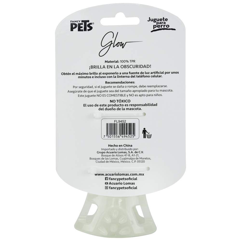 Juguete Hueso Glow Fancy Pets Verde Brilla en la Oscuridad para Perro