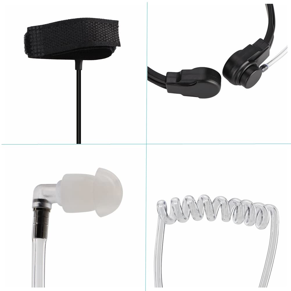 Auricular Universal Oumij Negro con Micrófono de Control de Garganta para Walkie Talkie