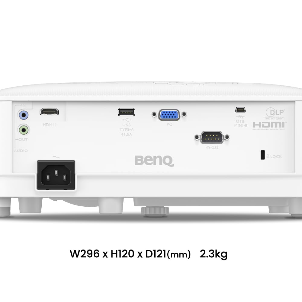 BenQ WXGA Proyector empresarial (MW560C) - DLP - 4.000 lúmenes de alto brillo - 20.000:1 alta relación de contraste - HDMI, VGA - Corrección automática de piedra clave - Configuración simple