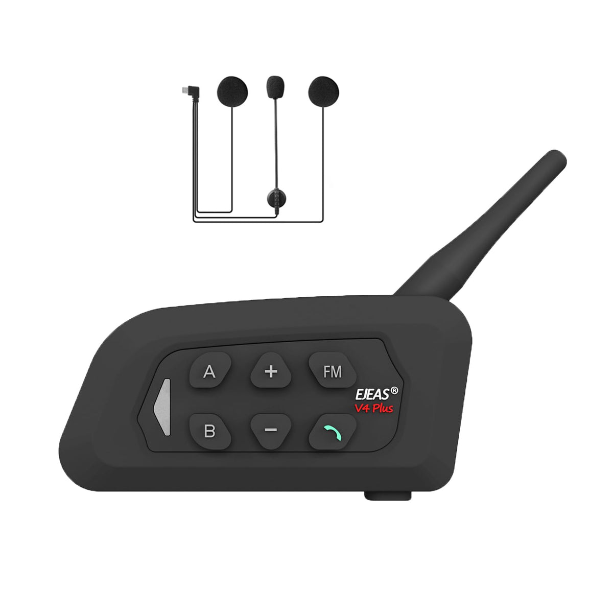 Auricular Bluetooth Casco Motocicleta MIMIRACLE V4 Plus Negro Intercom para Moto Impermeable IP65 1500M 4 Jinetes