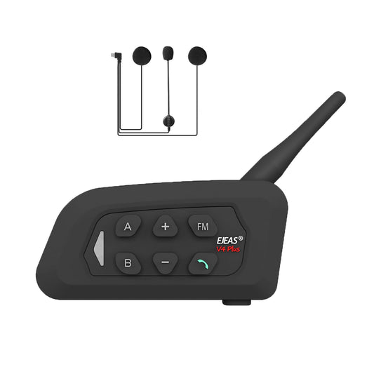 Auricular Bluetooth Casco Motocicleta MIMIRACLE V4 Plus Negro Intercom para Moto Impermeable IP65 1500M 4 Jinetes