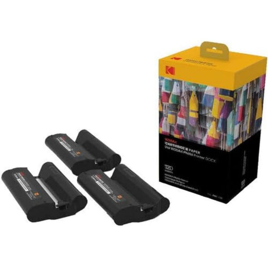 KODAK Dock Plus & Dock PHC-120 - Cartucho de repuesto y hojas de fotos - Paquete de 120, color negro
