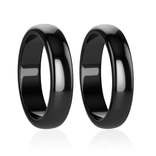 Anillo de Hematita Unisex Genuinas Piedras Magnéticas Curativas para Mujeres y Hombres