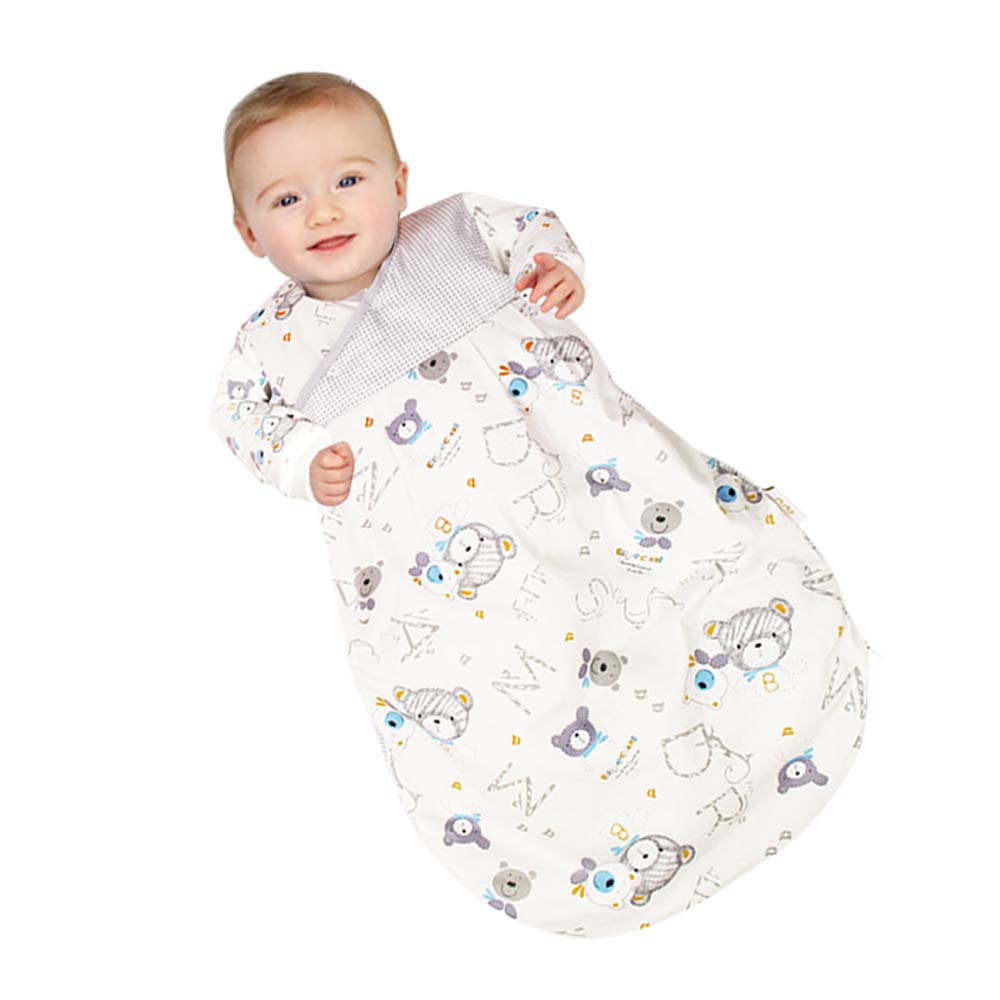 BLOOMSTAR - Saco de dormir para bebé de manga larga (3-12 m) Tog 2.5 cálido saco de dormir para recién nacido con brazos acolchados, manta de popelín de algodón para niños pequeños en una bolsa, para