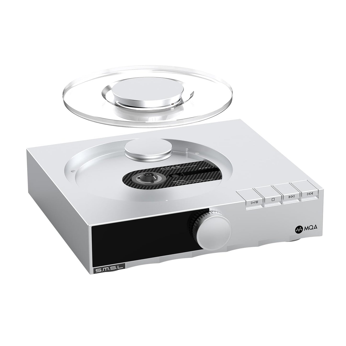 SMSL PL200T CD Player MQA-CD Digital Turntable Hi-Fi Decoder 32bit/768kHz DSD512 Optical/Coaxial/I²S/AES Output Professional Clock Input Home/Studio Audio System Transparent Dust Cover