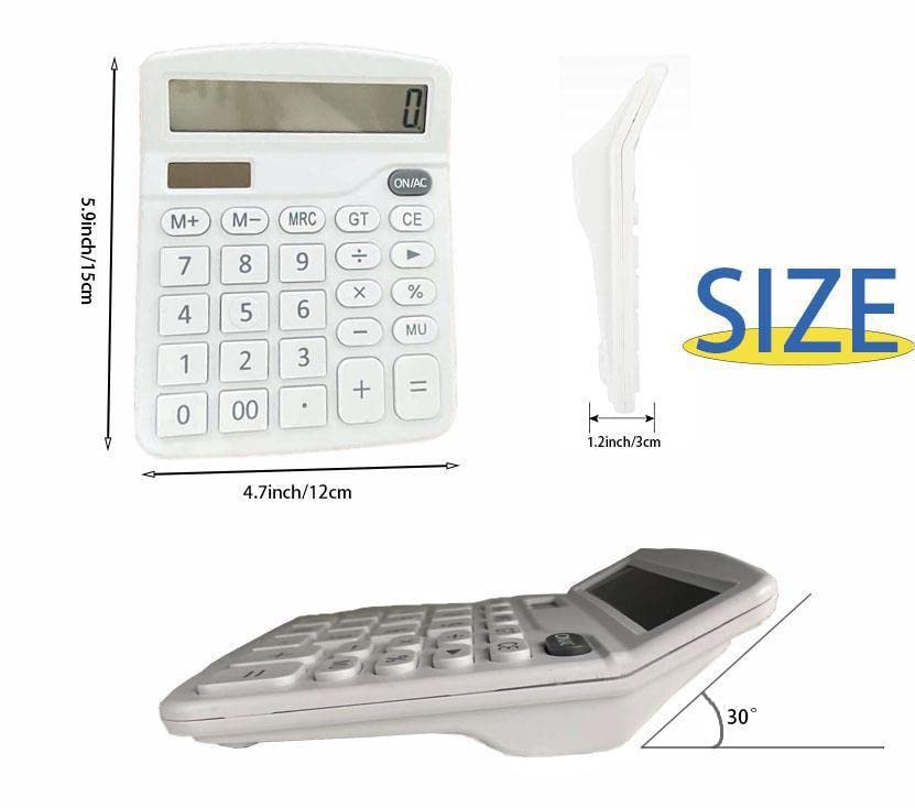 Calculadora Electrónica YOUHO Blanco con Doble Potencia y Pantalla LCD Grande