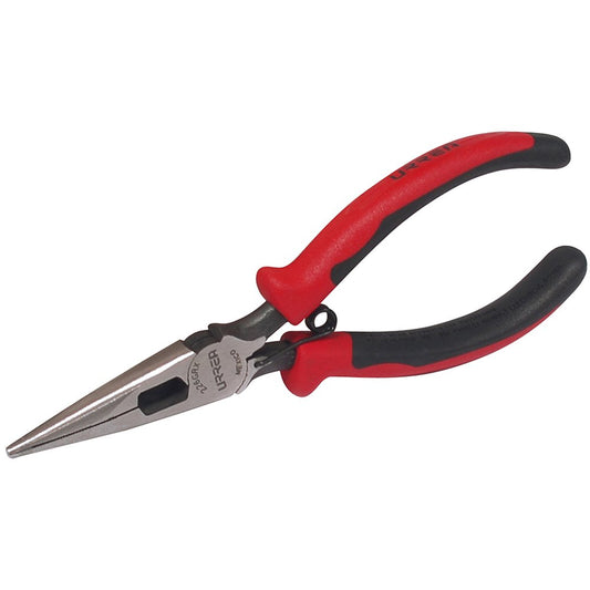 Pinza para Electricista Urrea Roja con Mango Bimaterial punta Larga Corte Lateral