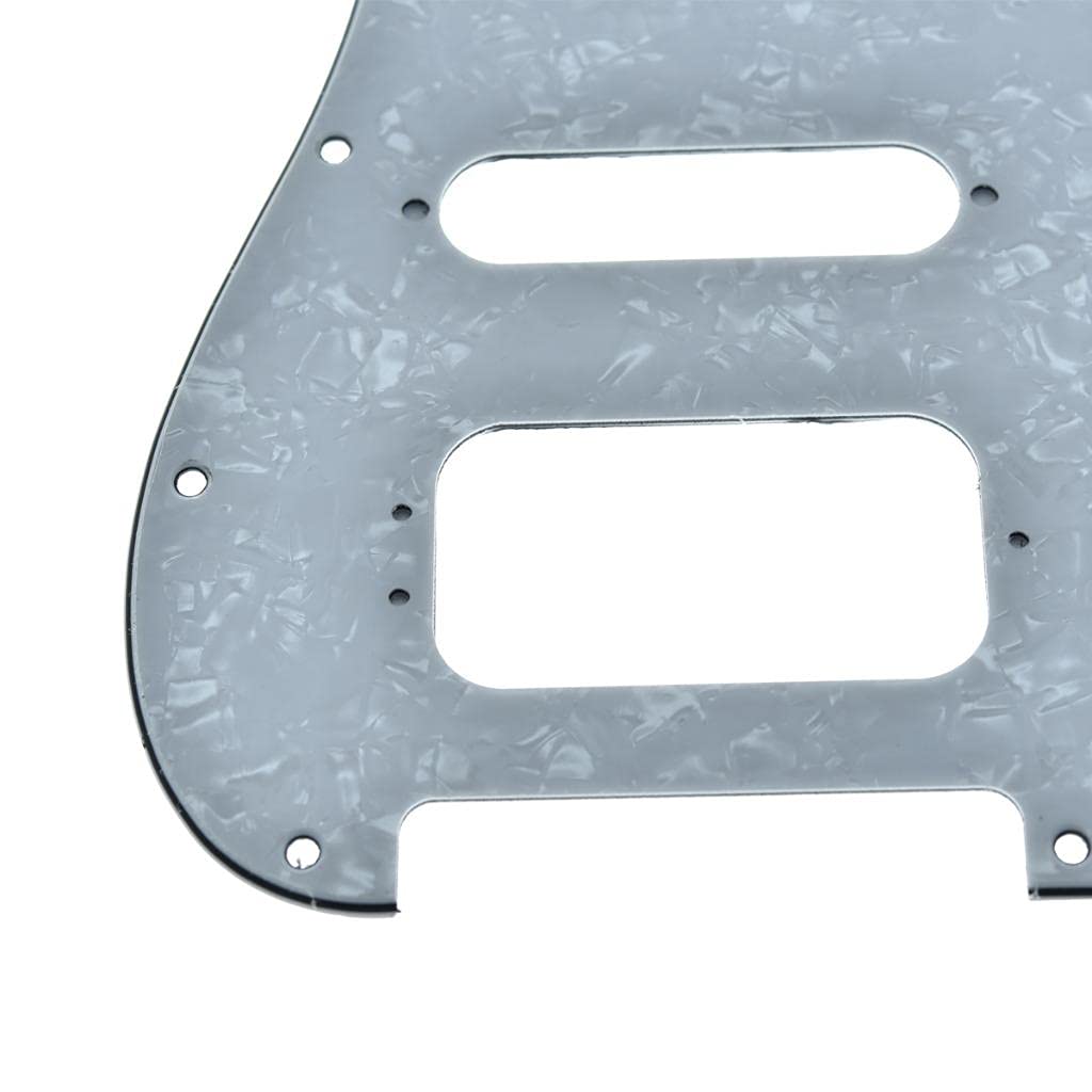 Dopro Golpeador de guitarra Strat HSS de 11 agujeros, 3 tripulaciones Humbucking para American FD Stratocaster White Pearl