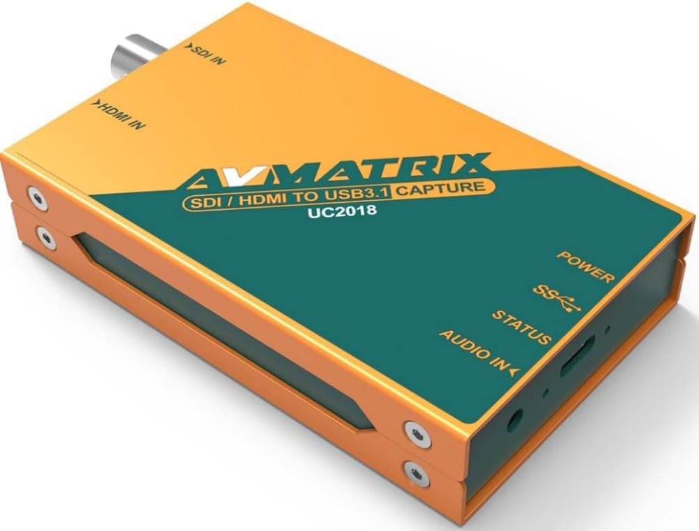 AVMATRIX Tarjeta de captura de video UC2018 HDMI/SDI con USB 3.0 Type-C 1080P 60FPS HDMI o SDI y salida USB 3.0; detección automática de señal de entrada, hasta 1080p60 para transmisión en vivo