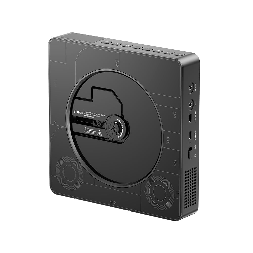 FIIO SNOWSKY Beatbox Reproductor de CD todo en uno, Boombox, altavoz Bluetooth estéreo de alta fidelidad con LDAC, extracción de CD USB, radio FM, entrada AUX, batería recargable y placas frontales