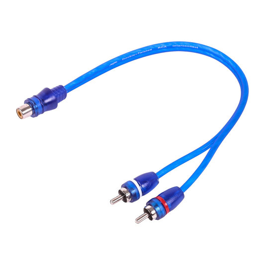 Adaptador RCA Skar Audio Negro 1-Female a 2-Male de 12 Pulgadas