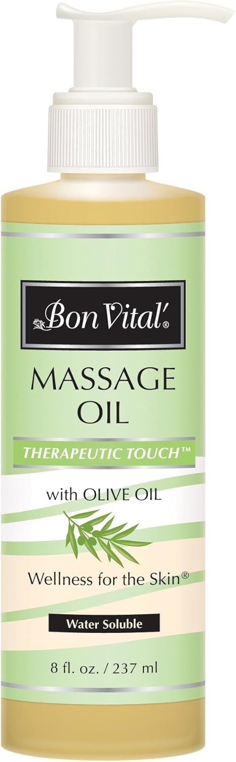 Bon Vital Therapeutic Touch Massage Oil, 8 oz. Jar with Pump