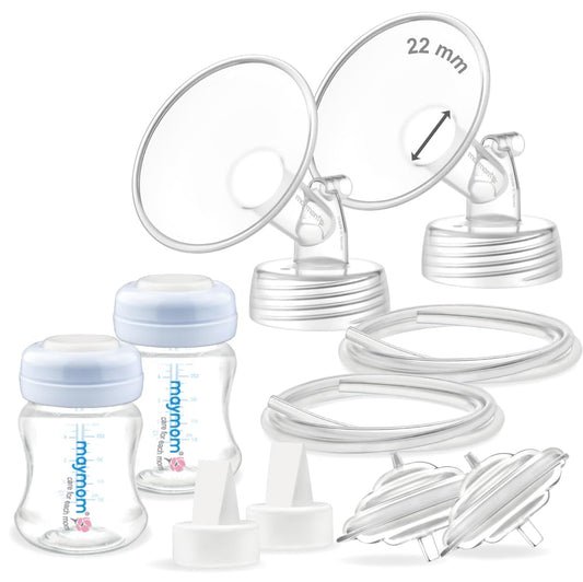 Piezas de extractor Maymom, Embudo estándar de 22 mm compatible con extractores Spectra S2 S1, piezas de reemplazo no originales Spectra, válvula tipo duckbill, embudo, tubo, biberón, protector antirretorno