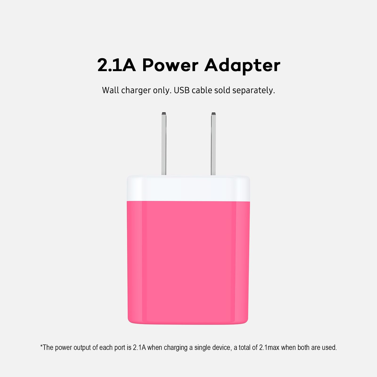 Cargador de pared USB, Ailkin 2-Pack 2.1A universal de alta velocidad adaptador de viaje para iPhone 7/7 Plus, iPhone 6/6plus, Samsung Galaxy S7/S6, Sony, Motorola, HTC, LG Android Tablets y más, 06-Rose