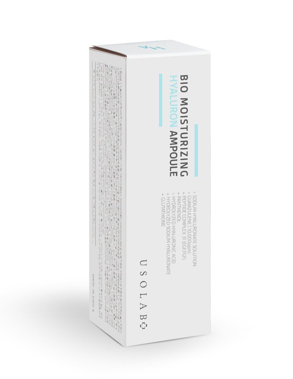 Sérum Hidratante USOLAB Skincare Coreano Bio Moisturizing Hyaluron Ampoule - Hidrata y Reafirma (50ml) - Con Ácido Hialurónico y Glutatión - Origen Surcoreano