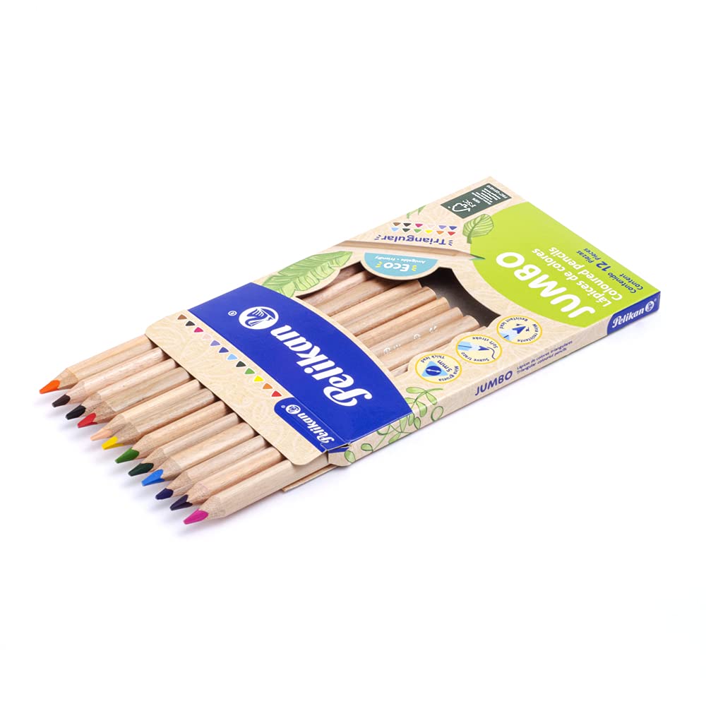 Lápices Triangulares Pelikan Madera 12 Piezas