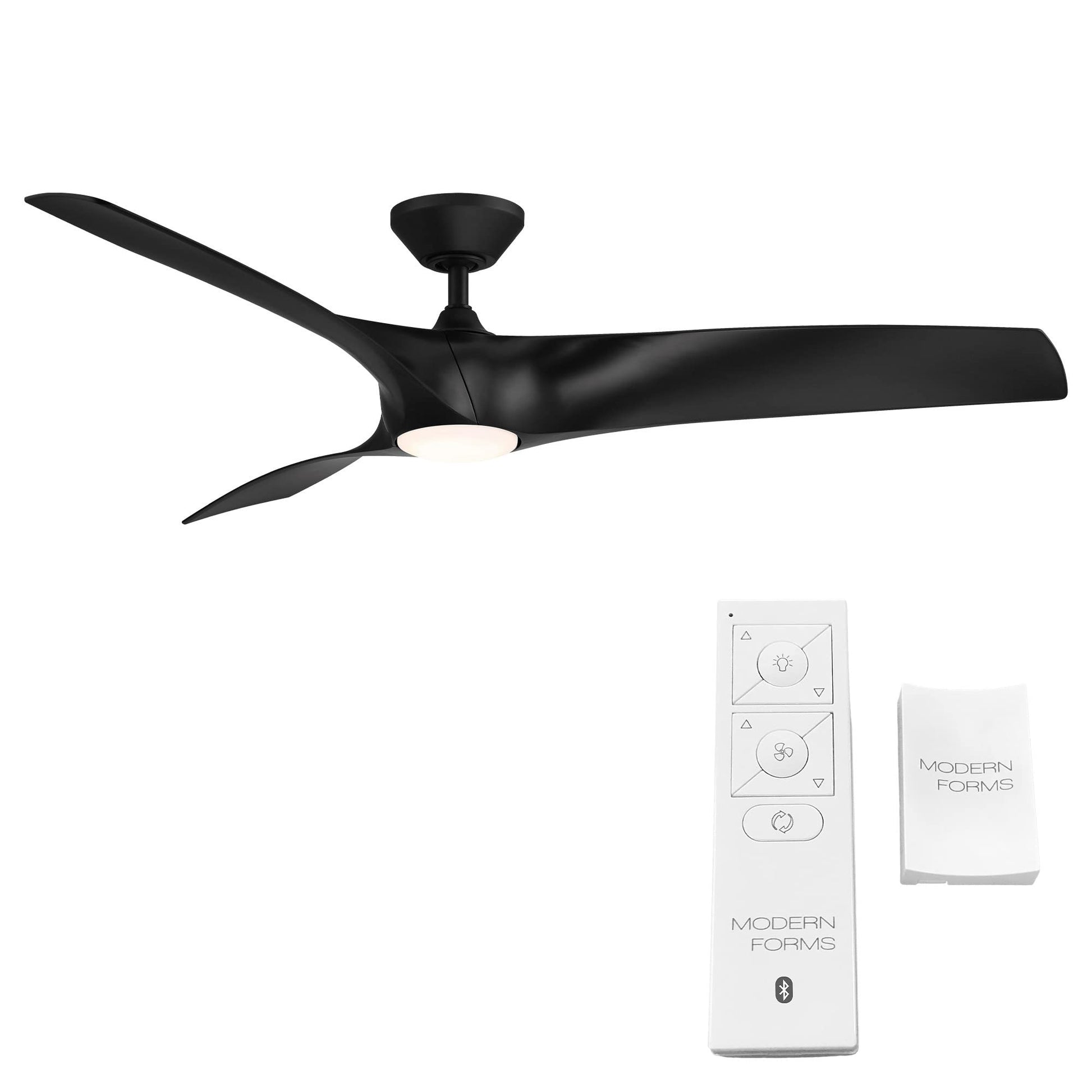 Ventilador de Techo Zephyr Negro Mate con Luz LED y Control Remoto Inteligente para Interiores y Exteriores