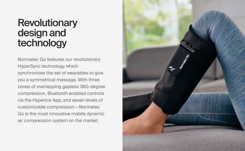 Hyperice Normatec Go Calf - Sistema de recuperación con tecnología patentada de masaje de compresión dinámica