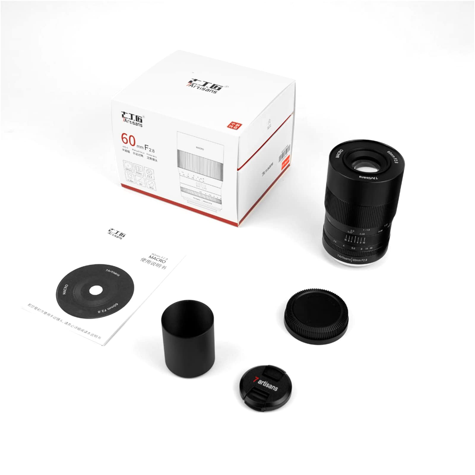 Lente de Cámara Macro 7artisans Enfoque Manual F2.8 Mark II 60 mm APS-C sin Espejo Fujifilm