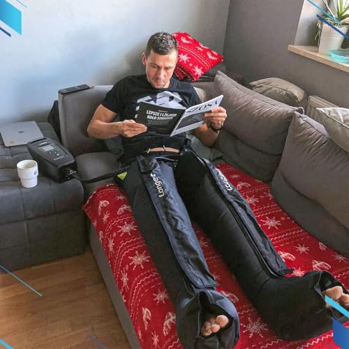Longest Botas de Presoterapia Casa Profesional, Masajeador Piernas Compresion Aire, Presoterapia Drenaje Linfatico Completo, Botas Masaje de Compresion Para Circulacion y Celulitis - Tamaño S