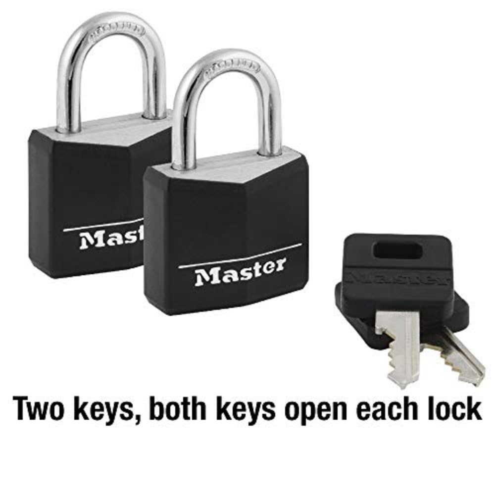 Candado recubierto de aluminio Master Lock Negro Paquete de 2