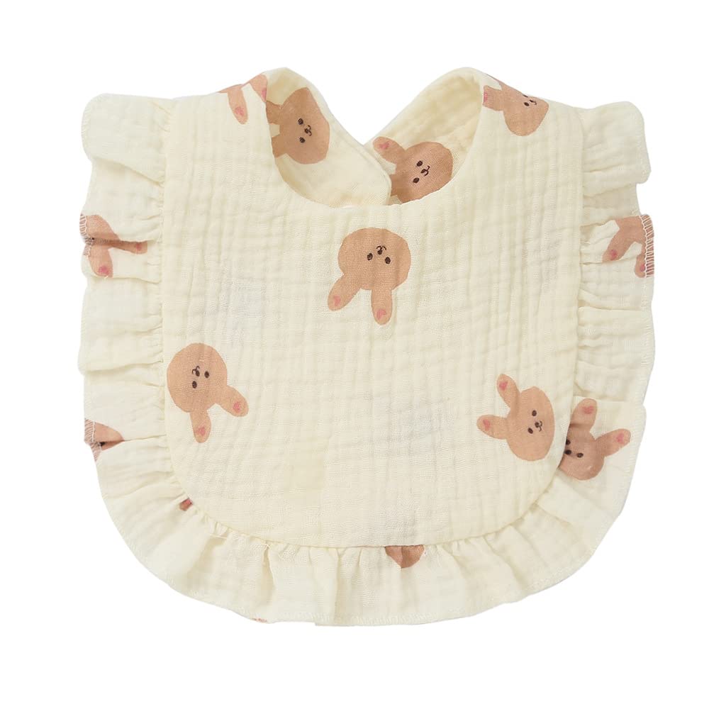 Juego de 4 baberos de muselina sólida para bebé, unisex, para niños y niñas, de algodón, ajustables, para dentición, alimentación