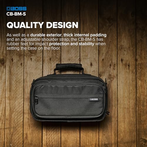 BOSS CB-BM-S | Compact Multi-Effects Case | Compatible with BOSS GX-10, GT-1 & GT-1B | Lightweight & Durable | Thick Internal Padding | Adjustable Shoulder Strap | Versatile Accessory Pockets