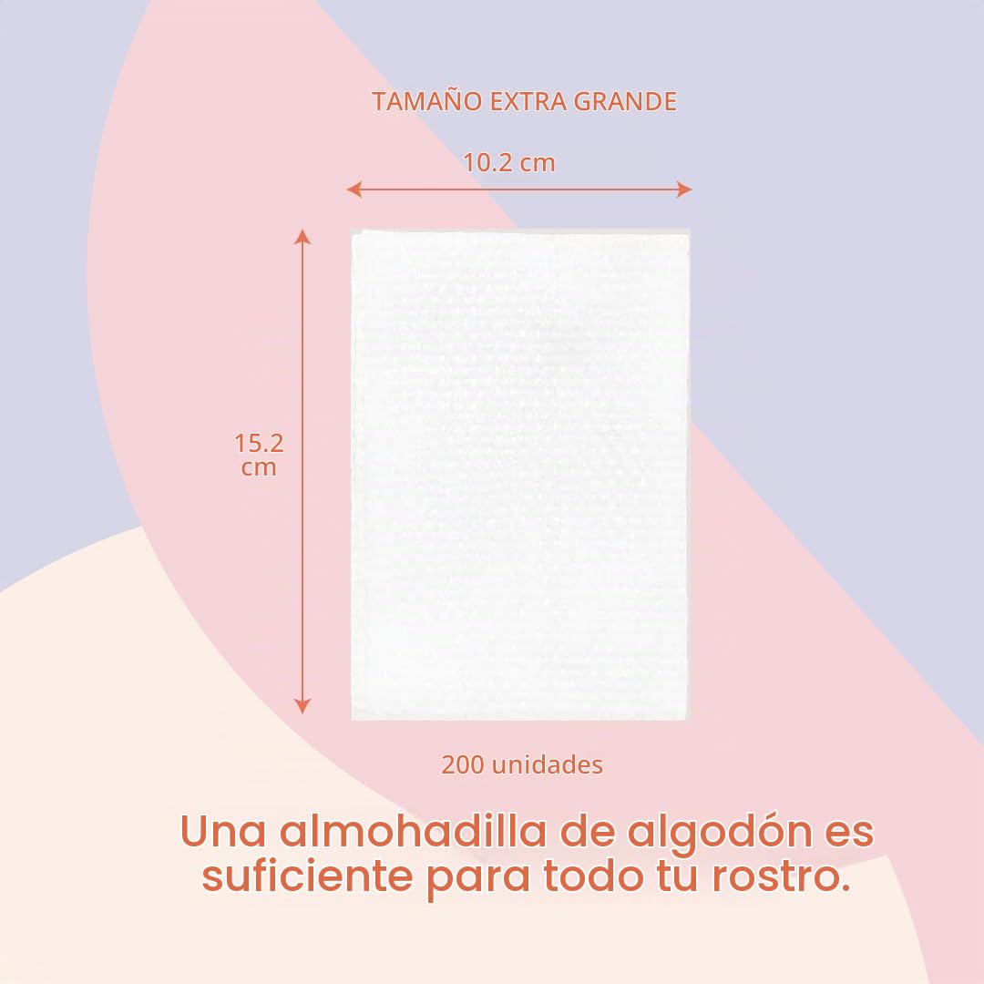 Almohadilla de Algodón Premium 100% Orgánico Auténtico Blanca Sin Blanquear ni Tratar