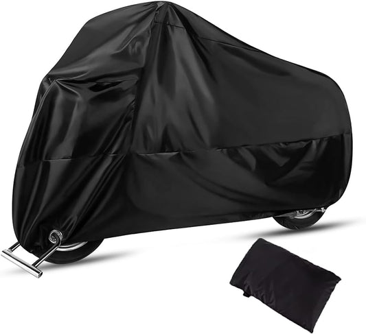 DAHAN Cubierta Impermeable para Motocicletas, Protección contra el Polvo, Universal Weather Calidad Impermeable Sol Protección, Motocicletas Vehículo Cubierta de la Motocicleta con Lock-Holes
