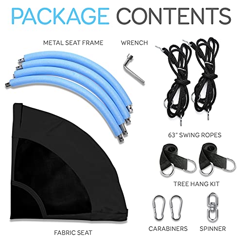 Columpio de Platillo SereneLife Negro con Kit Giratorio para niños