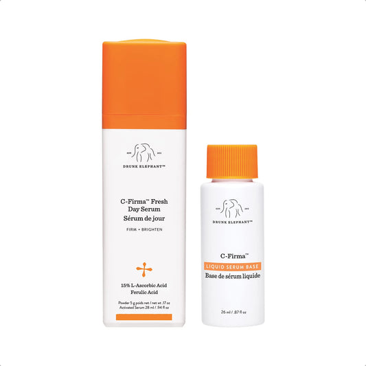 C-Firma Fresh Day Serum by Drunk Elephant for Women - 2 Pc 1.11oz Day Serum, 0.87oz Liquid Serum Base