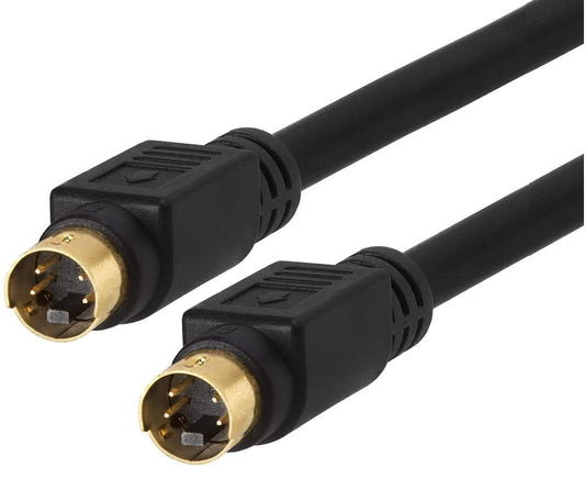 BRENDAZ S Video - Cable S-Video de 50 pies, chapado en oro SVHS de 4 pines, para videocámaras, cine en casa, receptores DSS, VCR, DVR, PVR, reproductores de DVD, SVideo Cable Transfiere vídeo a TV o