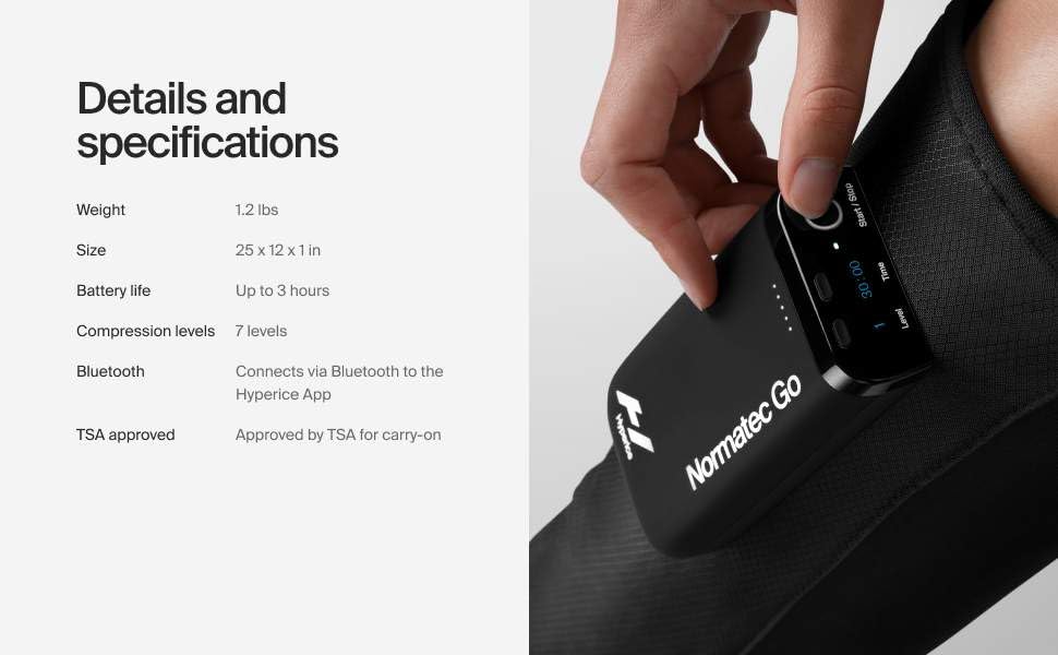 Hyperice Normatec Go Calf - Sistema de recuperación con tecnología patentada de masaje de compresión dinámica