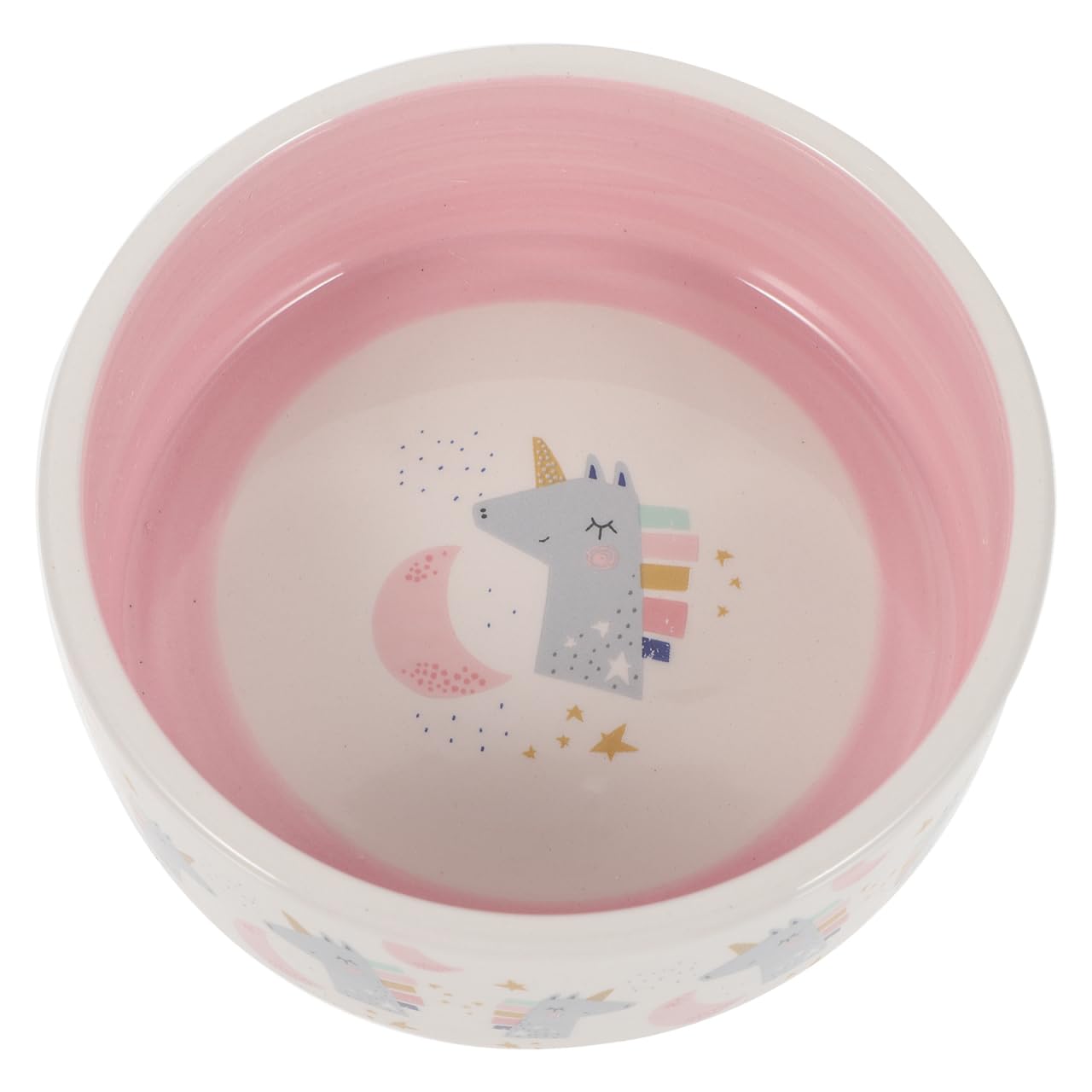 FOMIYES Comedero para Mascotas Tazón De Comida para Perros Platos para Perros Tazón De Agua para Perros Pequeños Cuenco De Agua para Gatos Cerámica Acero Inoxidable Fácil De Limpiar Rosa